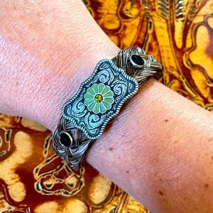 Braided Horse Hair and Leather Bracelet